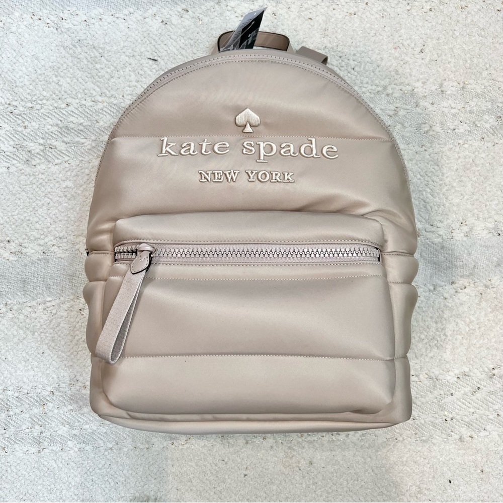 Kate Spade ELLA Beige Nylon Puffy Backpack NEW!